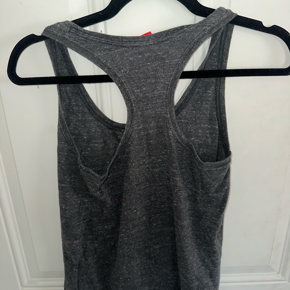Nike Dark Gray Racerback Tank with White Logo - Picture 2 of 2